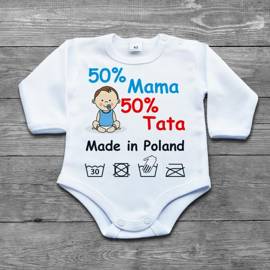 Body 50% Mamy 50% Taty - chłopiec - body niemowlęce