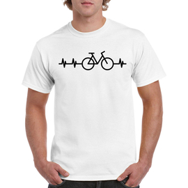 Linia życia EKG - rower - koszulka męska