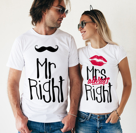 Mrs always right & Mr right - komplet koszulek